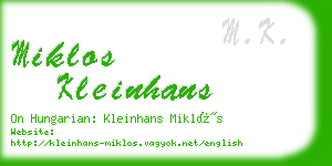 miklos kleinhans business card